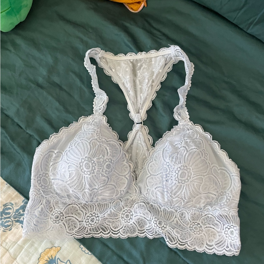 Aerie Blue Floral Lace Bralette